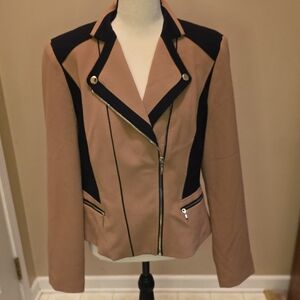 White House Black Market Tan and Black Blazer